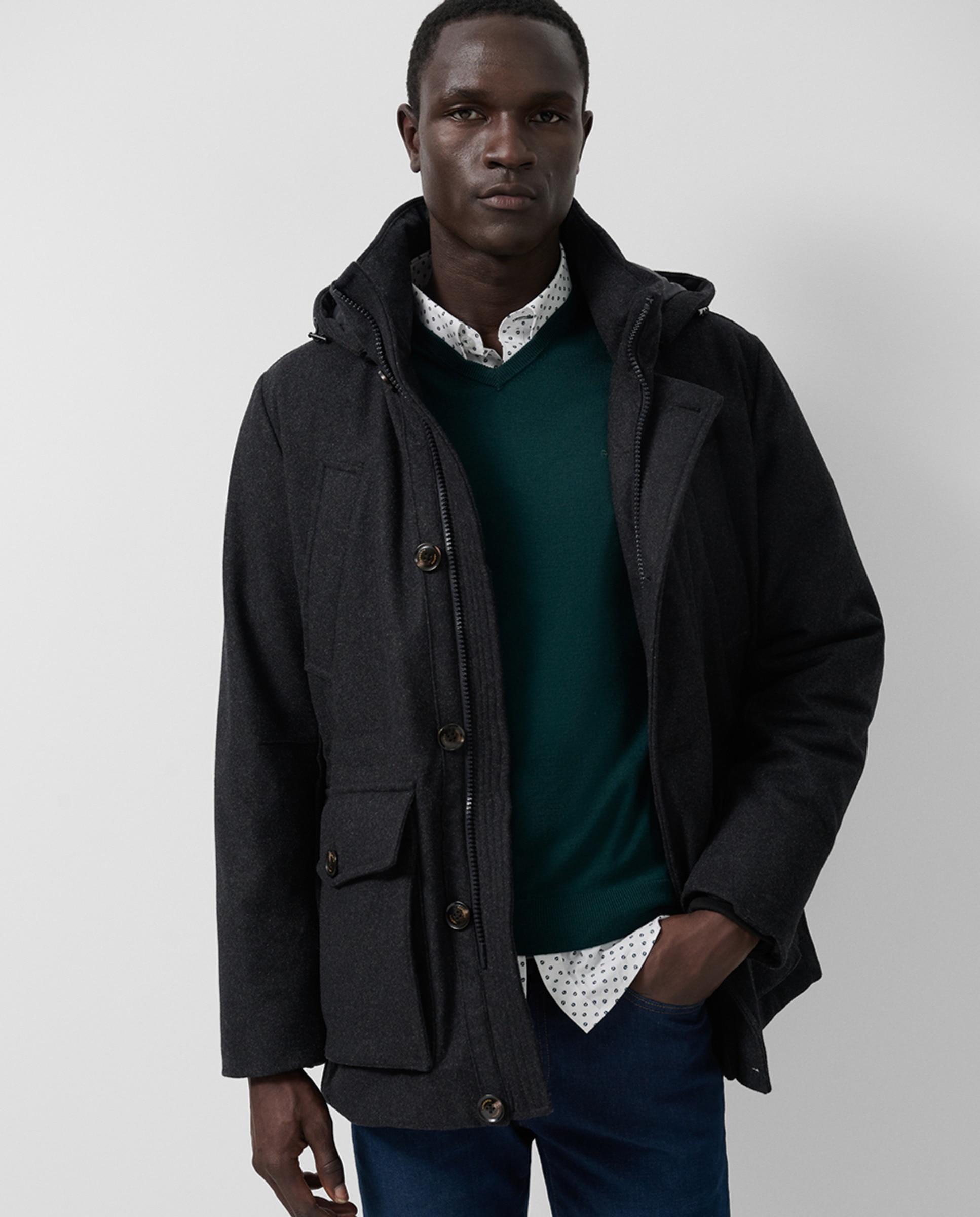 Cremallera Chaqueta Hackett El Corte Ingles Capucha Trenca Hombre