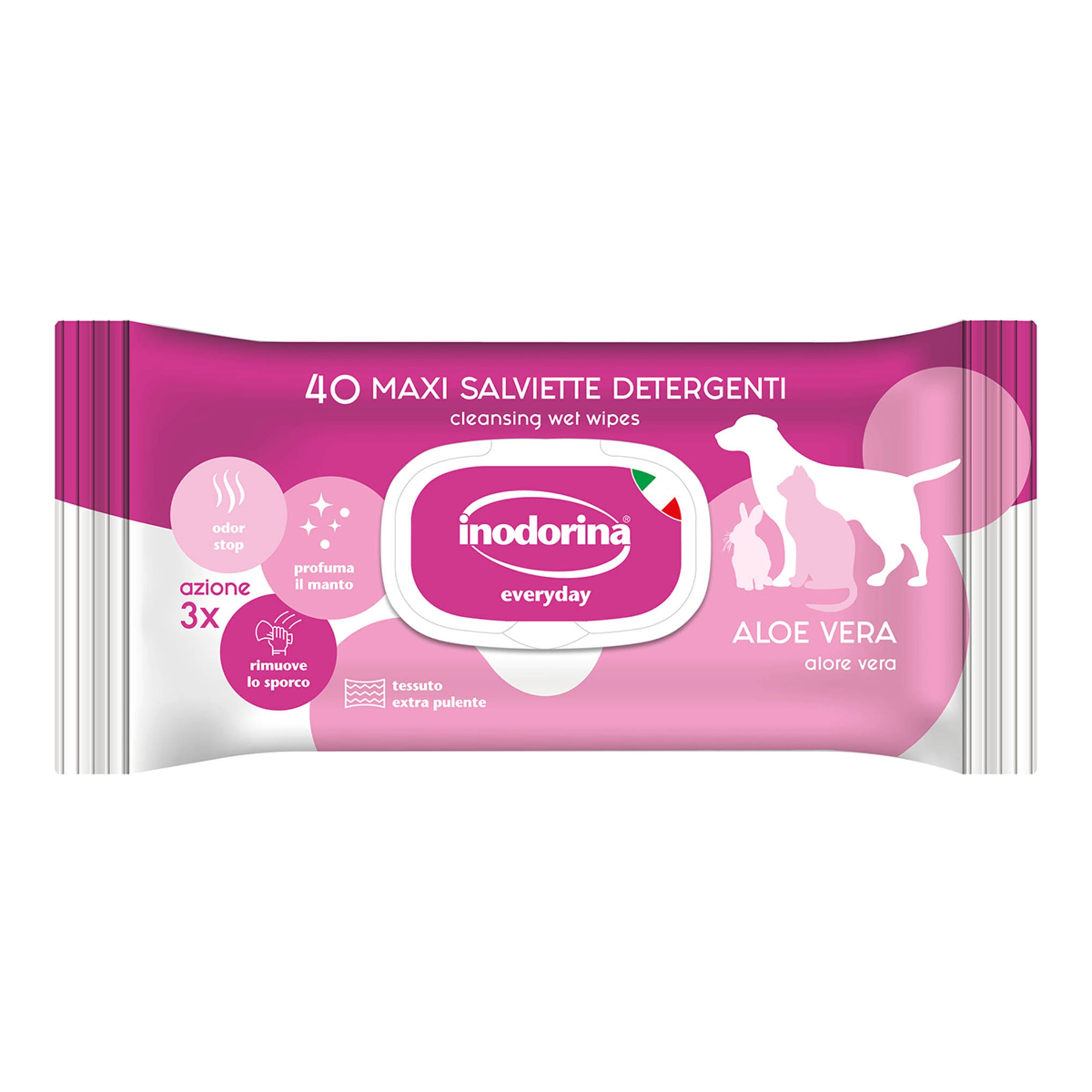 Imagen 0 de Toallitas Inodorina para perros y gatos Refresh Aloe Vera