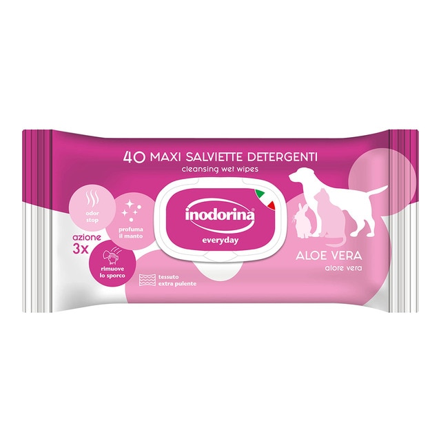 Imagen 0 de Toallitas Inodorina para perros y gatos Refresh Aloe Vera