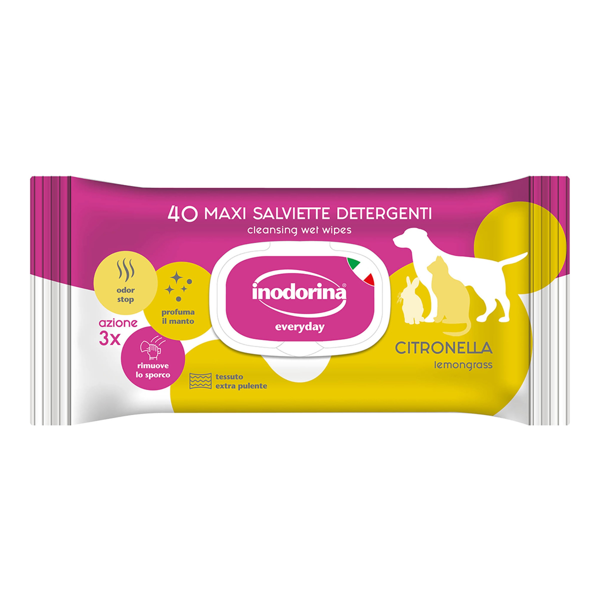 Imagen 0 de Toallitas Inodorina para perros y gatos Refresh Citronella