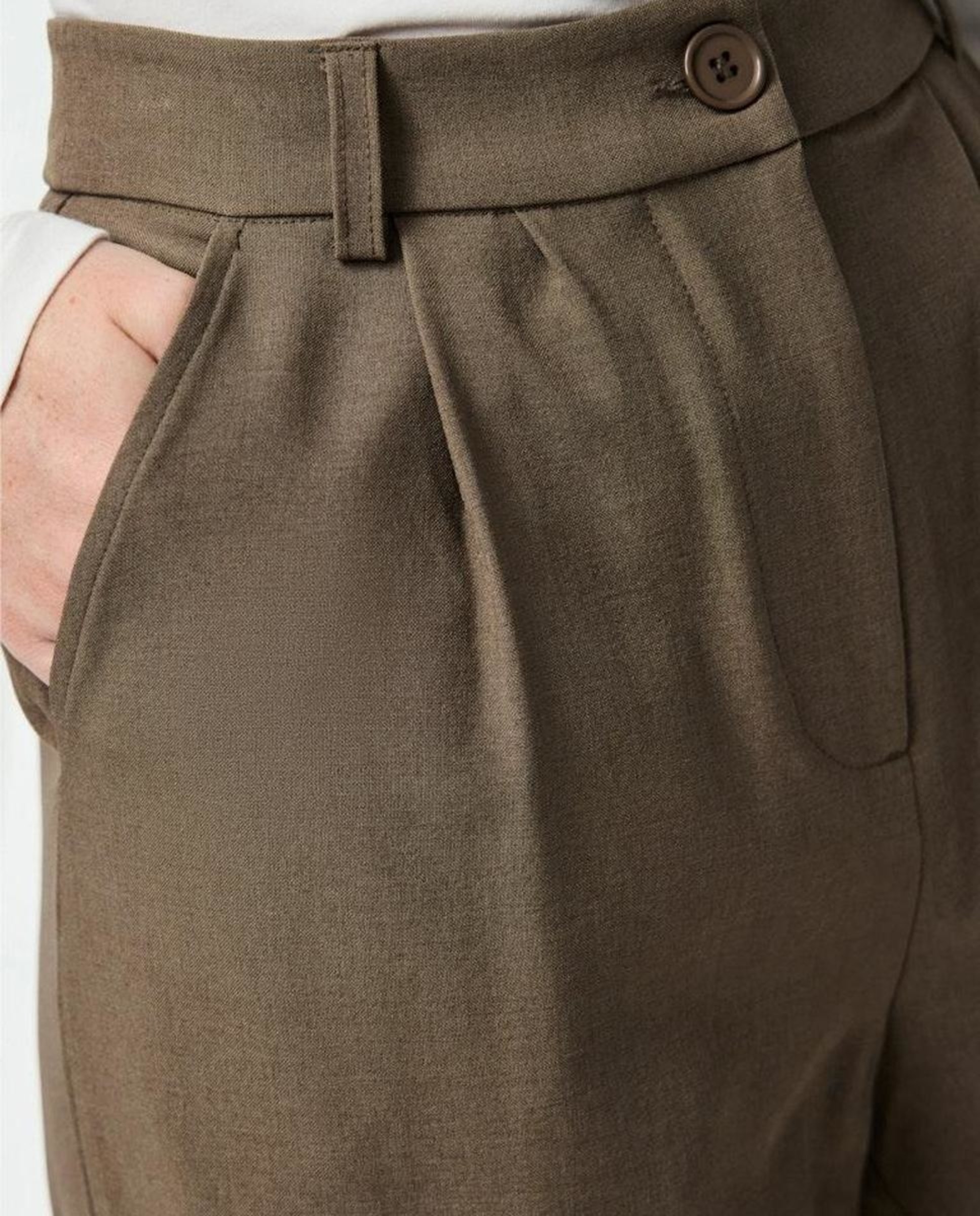 Calças Formais Clássicas Castanho-claro-4