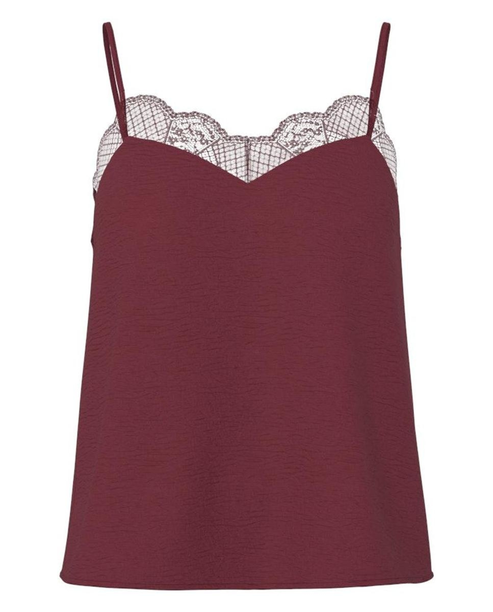 Top Rendilhado de Alças Vermelho/Grená-6