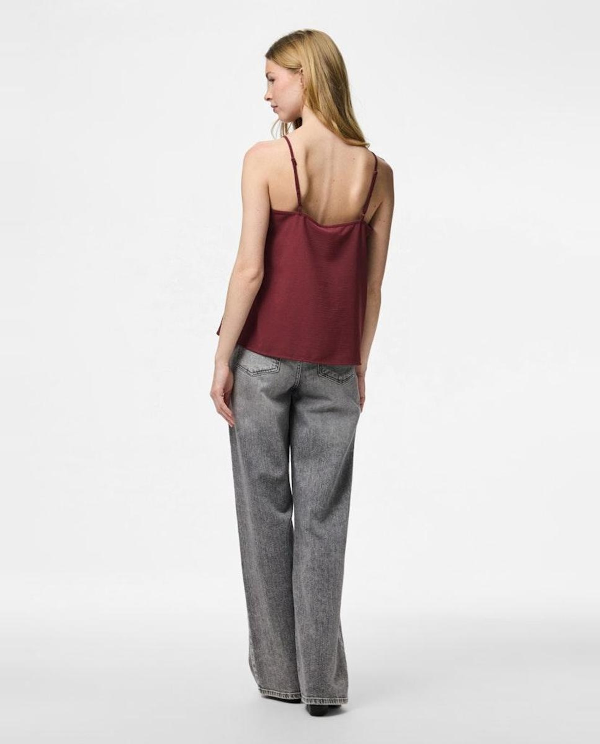 Top Rendilhado de Alças Vermelho/Grená-4