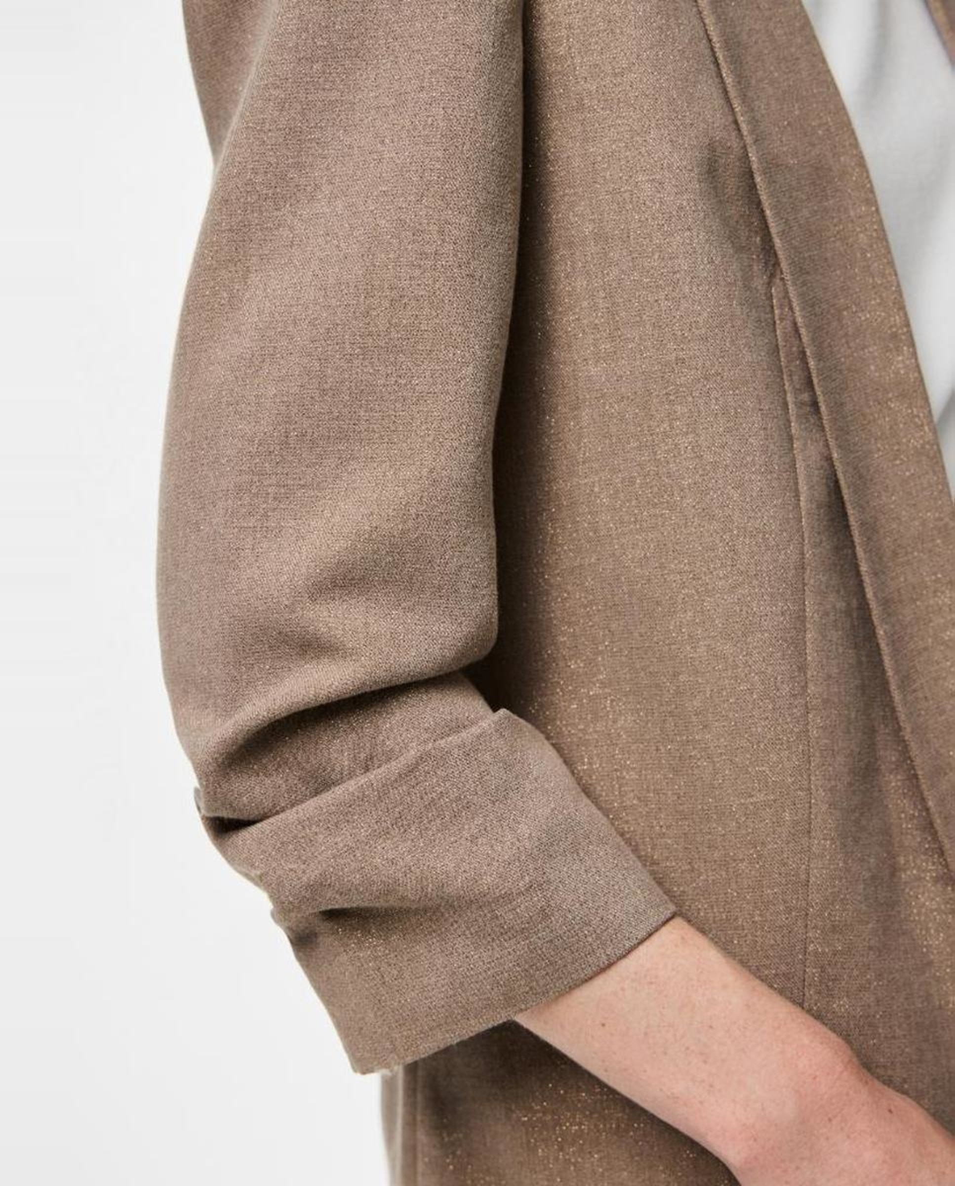 Blazer com Manga 3/4 Castanho-claro-4