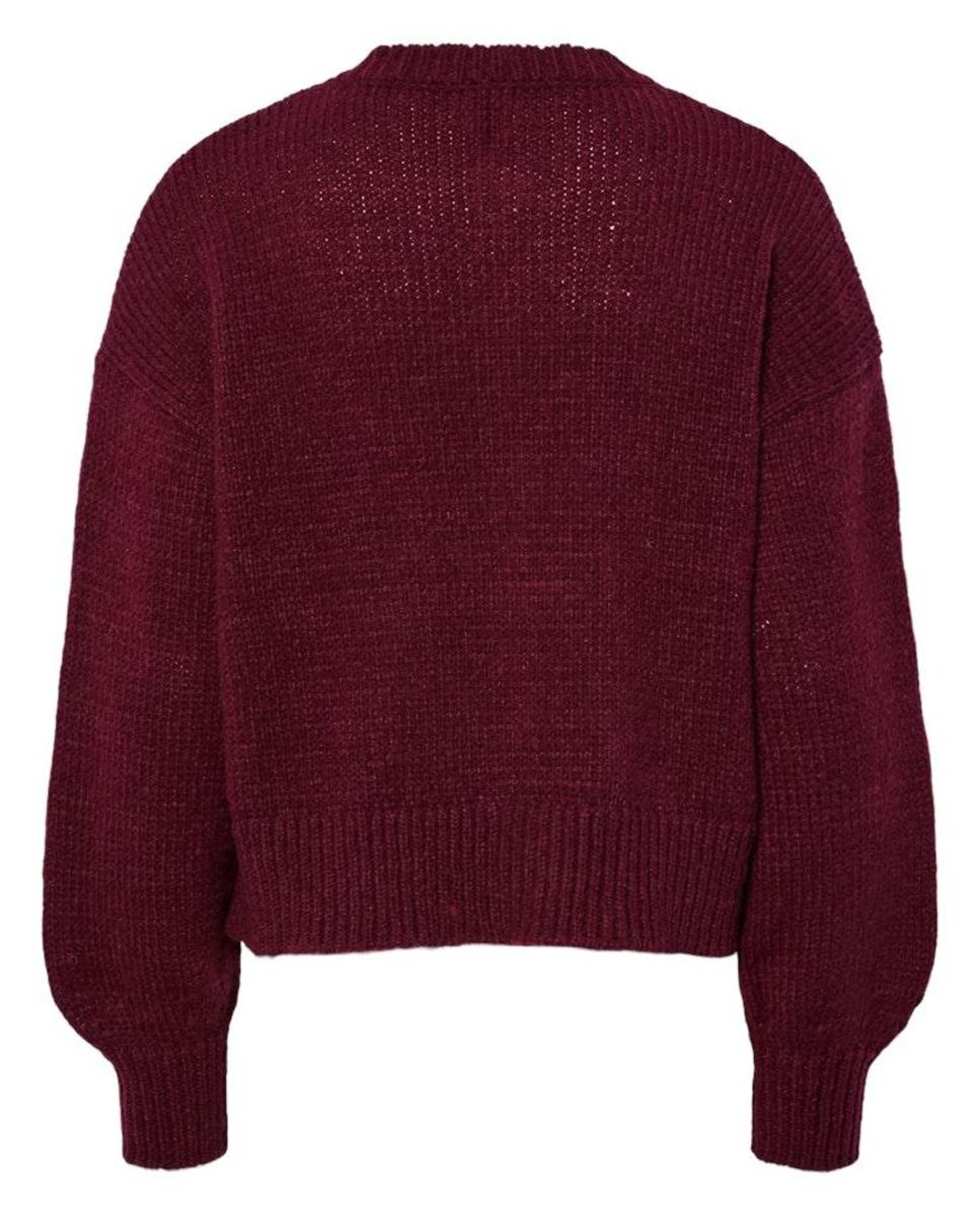 Cardigan de Malha com Fecho na Gola em Forma de Flor Vermelho/Grená-6