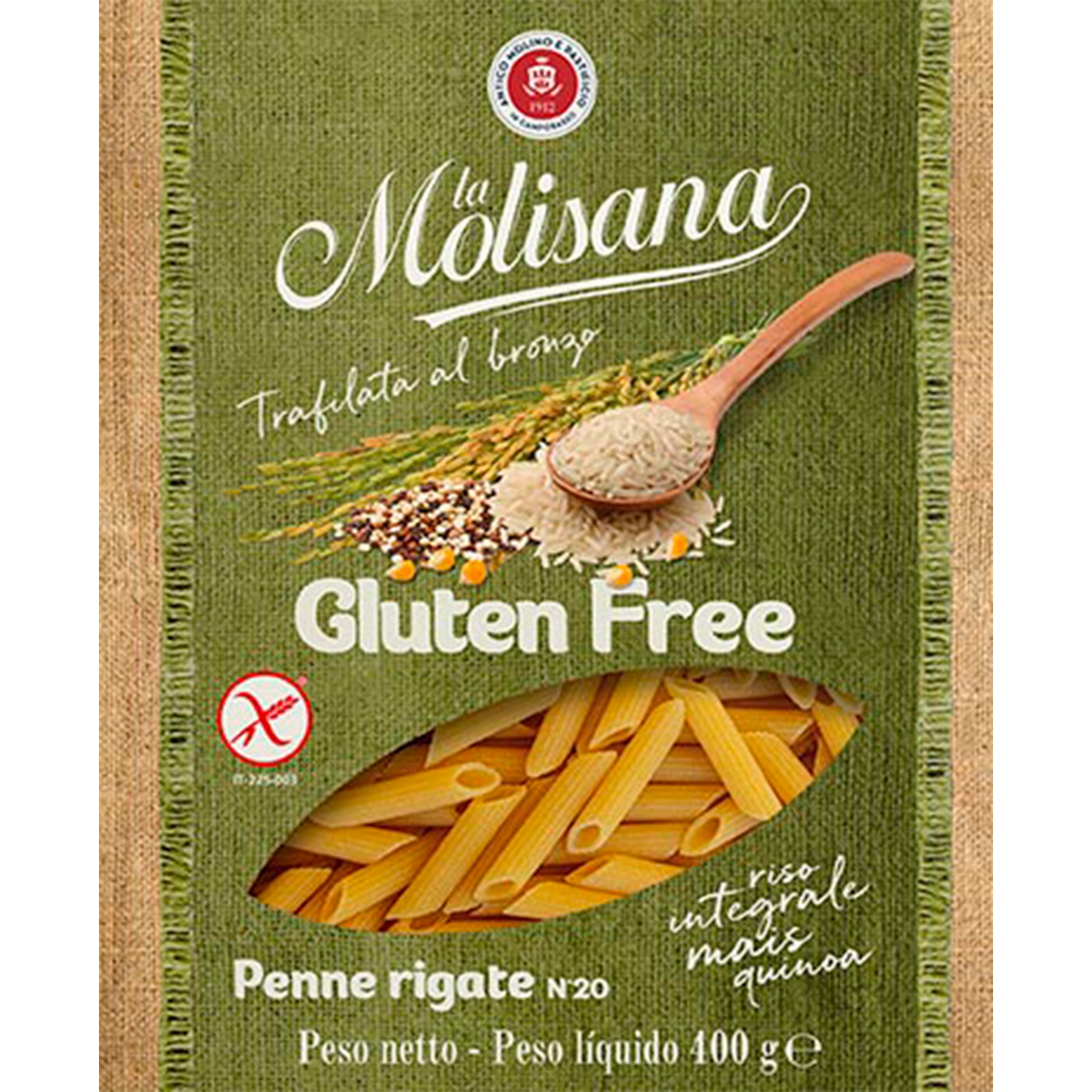 Penne Rigate sem Glúten embalagem 400 g
