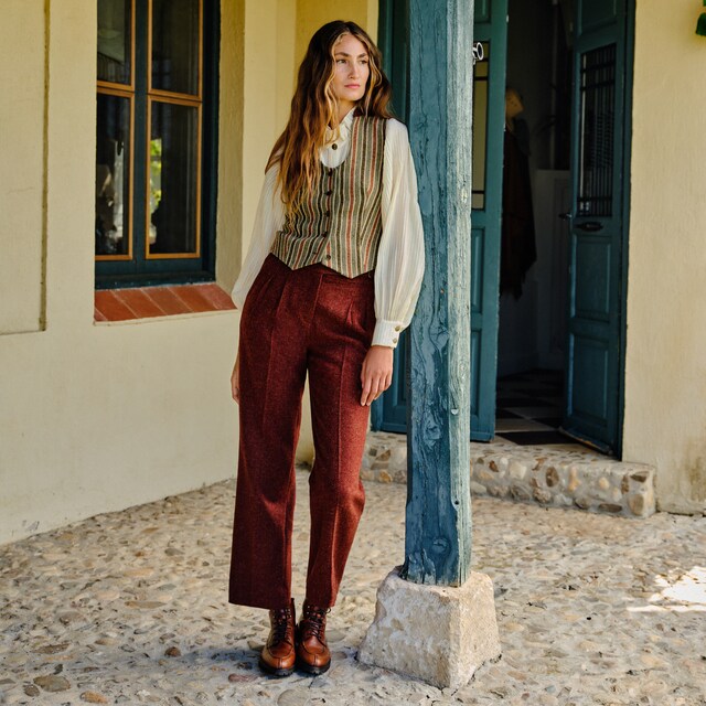 Imagen 0 de Pantalón hebillas de mujer tweed