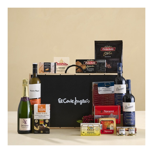 Imagen 0 de Caja de vino 13 | Selección Estrella, queso, dulces navideños, vinos y conservas