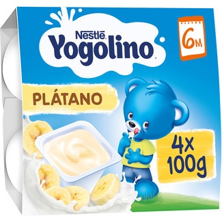 postre lácteo de plátano sin gluten desde 6 meses pack 4 tarrinas 100 g - Nestle Yogolino