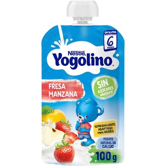 bolsita de manzana y fresa con leche sin gluten desde 6 meses 100 g - Nestle Yogolino