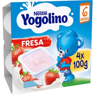 postre lácteo de fresa sin gluten desde 6 meses pack 4 tarrinas 100 g - Nestle Yogolino