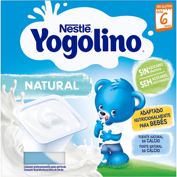 Plain dairy dessert, gluten-free, no added sugar ages 6+ months 4-pack tubs 100 g