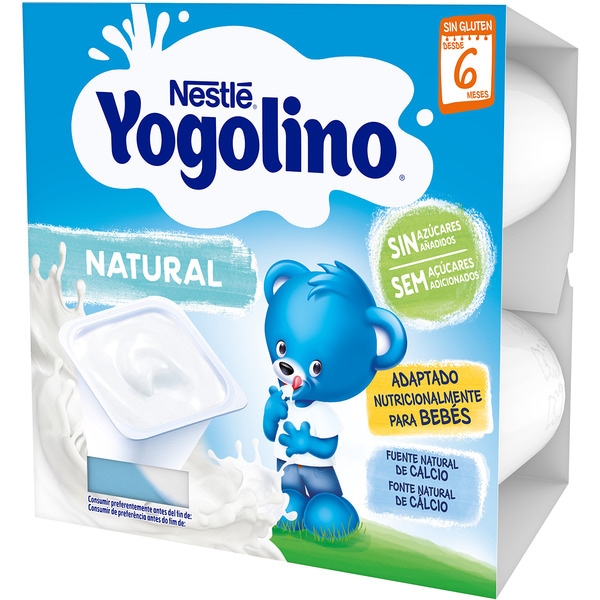 Plain dairy dessert, gluten-free, no added sugar ages 6+ months 4-pack tubs 100 g