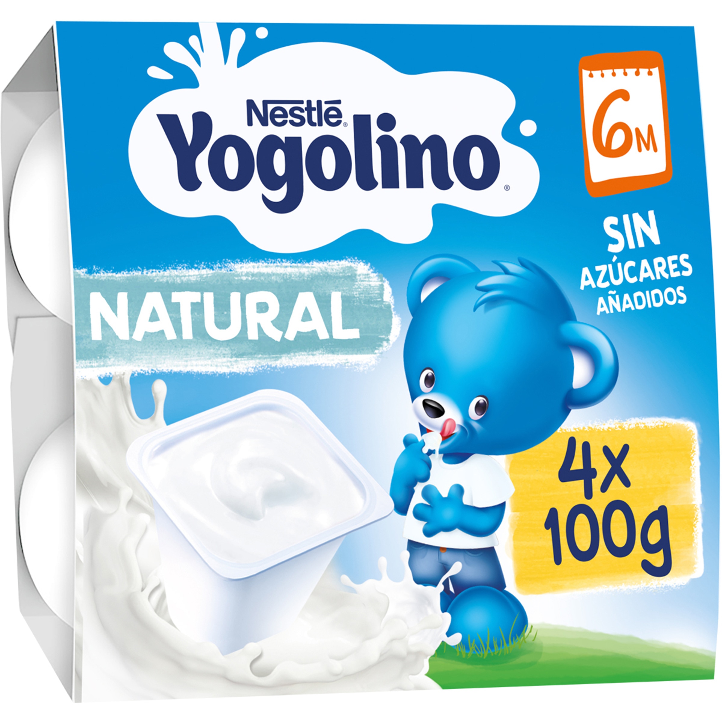 postre lácteo natural sin gluten y sin azúcares añadidos desde 6 meses pack 4 tarrinas 100 g