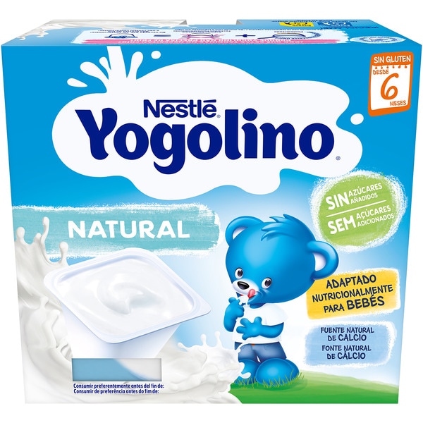 Plain dairy dessert, gluten-free, no added sugar ages 6+ months 4-pack tubs 100 g