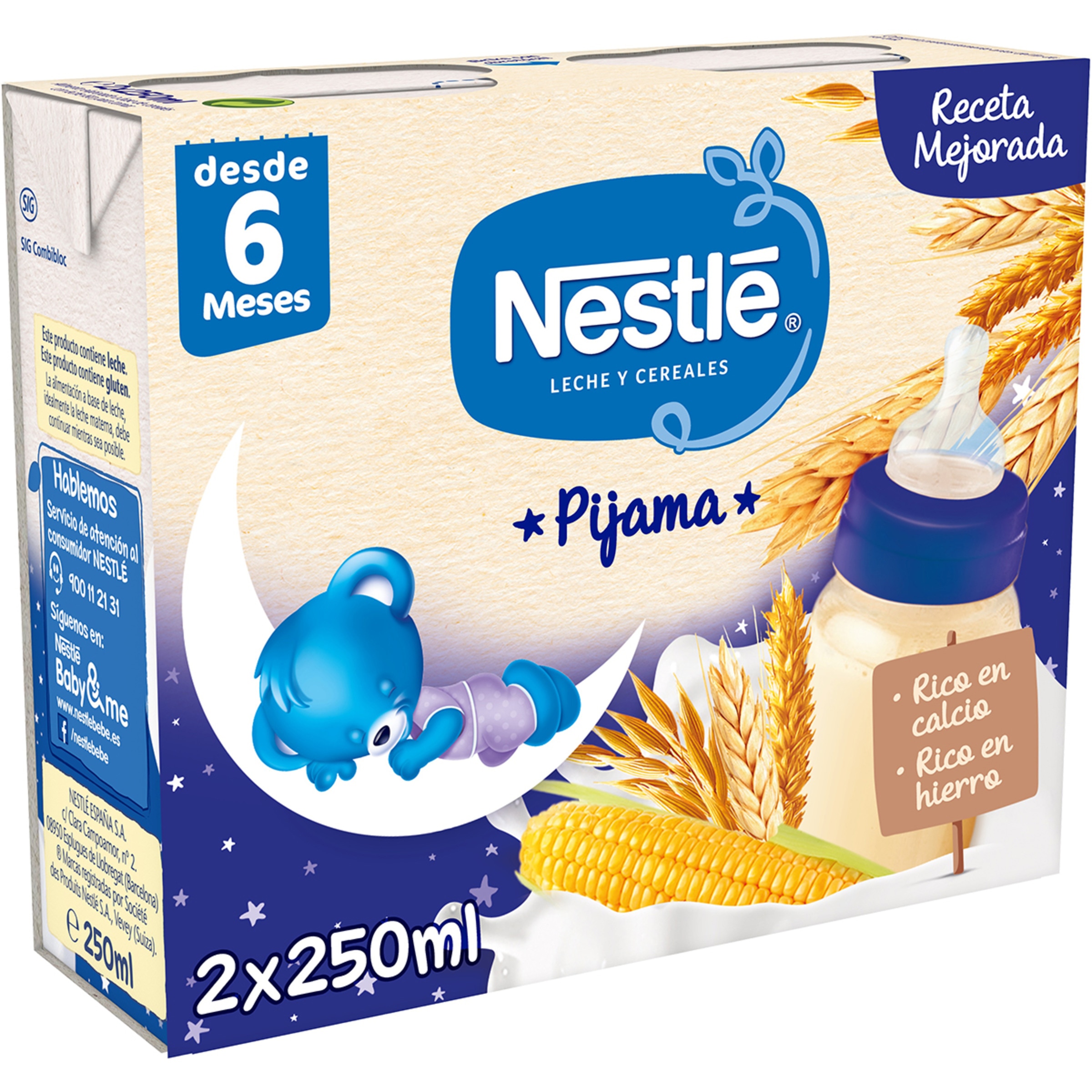 Pijama papilla desde 6 meses 2x250 ml envase 500 ml sin aceite de palma