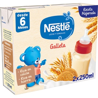 papilla con galleta desde 6 meses pack 2x250 ml envase 500 ml - Nestle