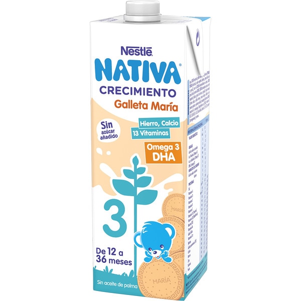 Growth 3 infant dairy drink with Maria biscuit ages 12 to 36 months carton 1 l and with no palm oil