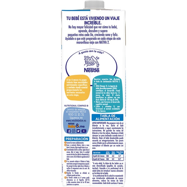 2 Folgemilch von 6. bis 12. Monat, ohne Palmöl Karton 1 l