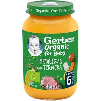 tarrito de hortalizas con ternera ecológico a partir de 6 meses envase 190 g - Gerber