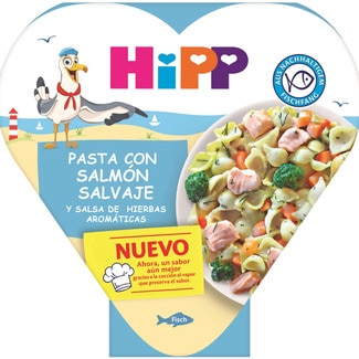 pasta con salmón salvaje y salsa de hierbas aromáticas ecológico desde 12 meses envase 250 g - Hipp Biologico