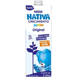 Crecimiento Junior preparado lácteo infantil original sin aceite de palma desde 3 años brik 1 l - Nestle Nativa