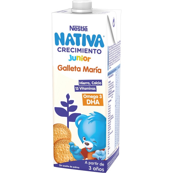 Crecimiento Junior infant dairy drink with Maria biscuit for 3+ years carton 1 l and with no palm oil