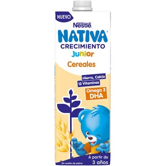 Crecimiento Junior preparado lácteo infantil con cereales desde 3 años brik 1 l sin aceite de palma - Nestle Nativa