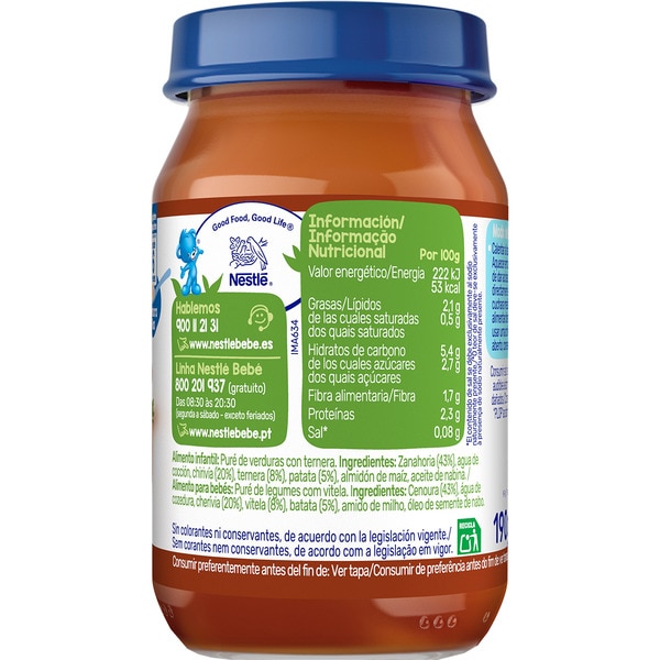 Babynahrung Gemüse mit Rind glutenfrei ab 6 Monaten Behälter 190 g