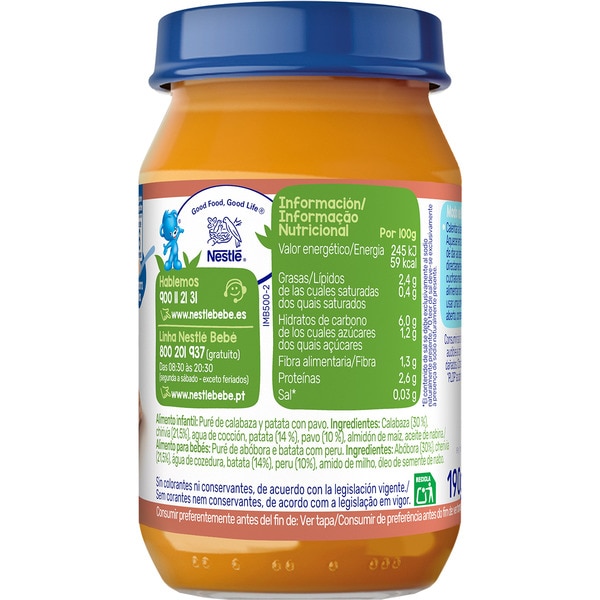 Gläschen mit zartem Gemüse und Pute glutenfrei ab dem 6. Monat Behälter 190 g