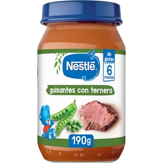 tarrito de guisantes con ternera sin gluten desde 6 meses envase 190 g - Nestle