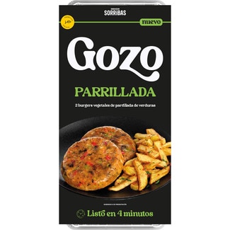 Gozo hamburguesas vegetales de parrillada de verduras veganas 2 uds envase 160 g - Obrador Sorribas