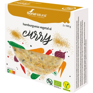 hamburguesa al curry ecológica, vegana y sin gluten pack 2 unidades 100 g - Soria Natural