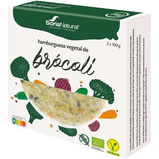 hamburguesa de brócoli ecológica, vegana y sin gluten pack 2 unidades 100 g - Soria Natural