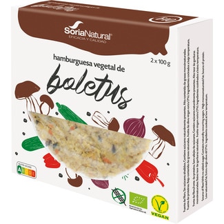 hamburguesa de boletus ecológica, vegana y sin gluten pack 2 unidades 100 g - Soria Natural