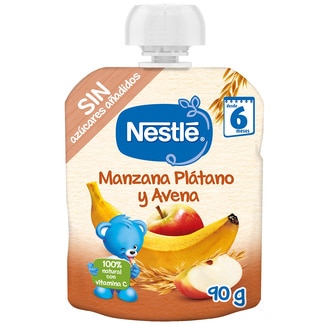 manzana, plátano y avena desde 6 meses bolsita 90 g - Nestle