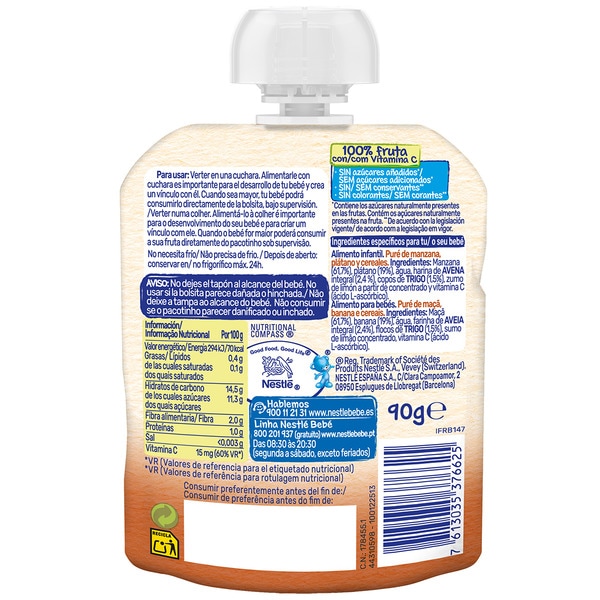 Apfel, Banane und Hafer ab dem 6. Monat im Beutel 90 g