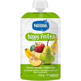 frutas variadas Happy Fruits sin azúcares añadidos desde 6 meses bolsita 110 g - Nestle