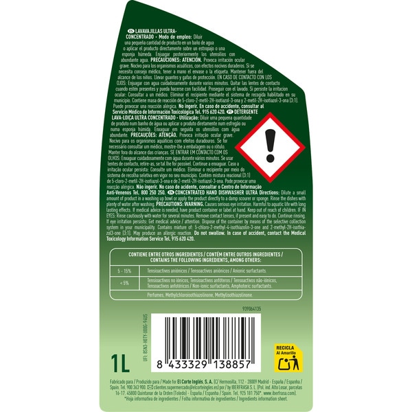 Ultrakonzentriertes Handspülmittel grün Flasche 1 l