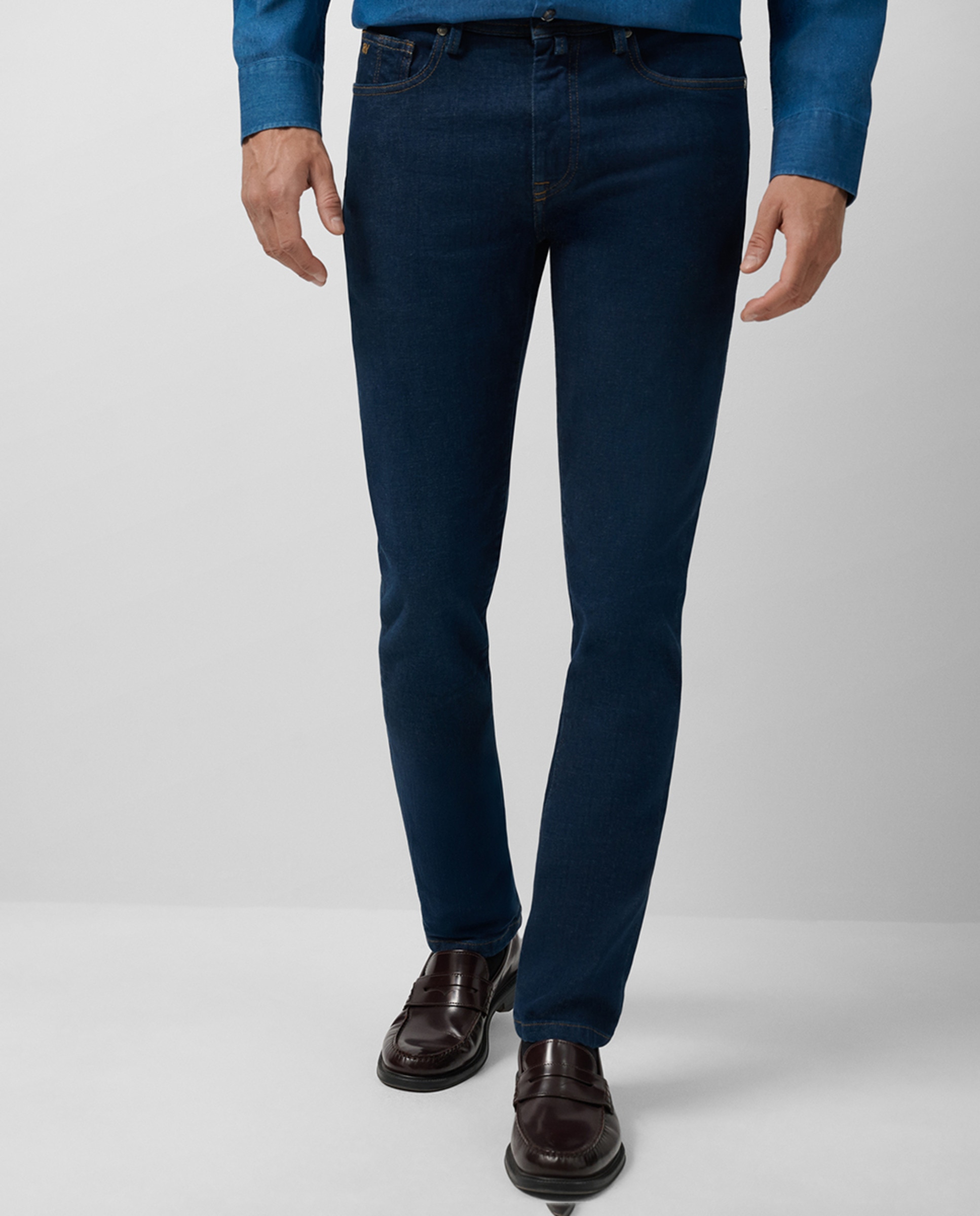 Jeans Regular Fit com Cinco Bolsos Azul-marinho-2