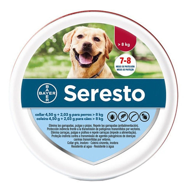 Imagen 0 de Collar antiparásito Bayer Seresto para perros de más de 8 Kg 70 cm