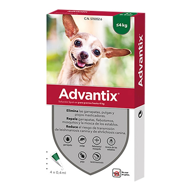 Imagen 0 de Pipetas desparasitantes para perros de menos de 4 Kg Bayer Advantix