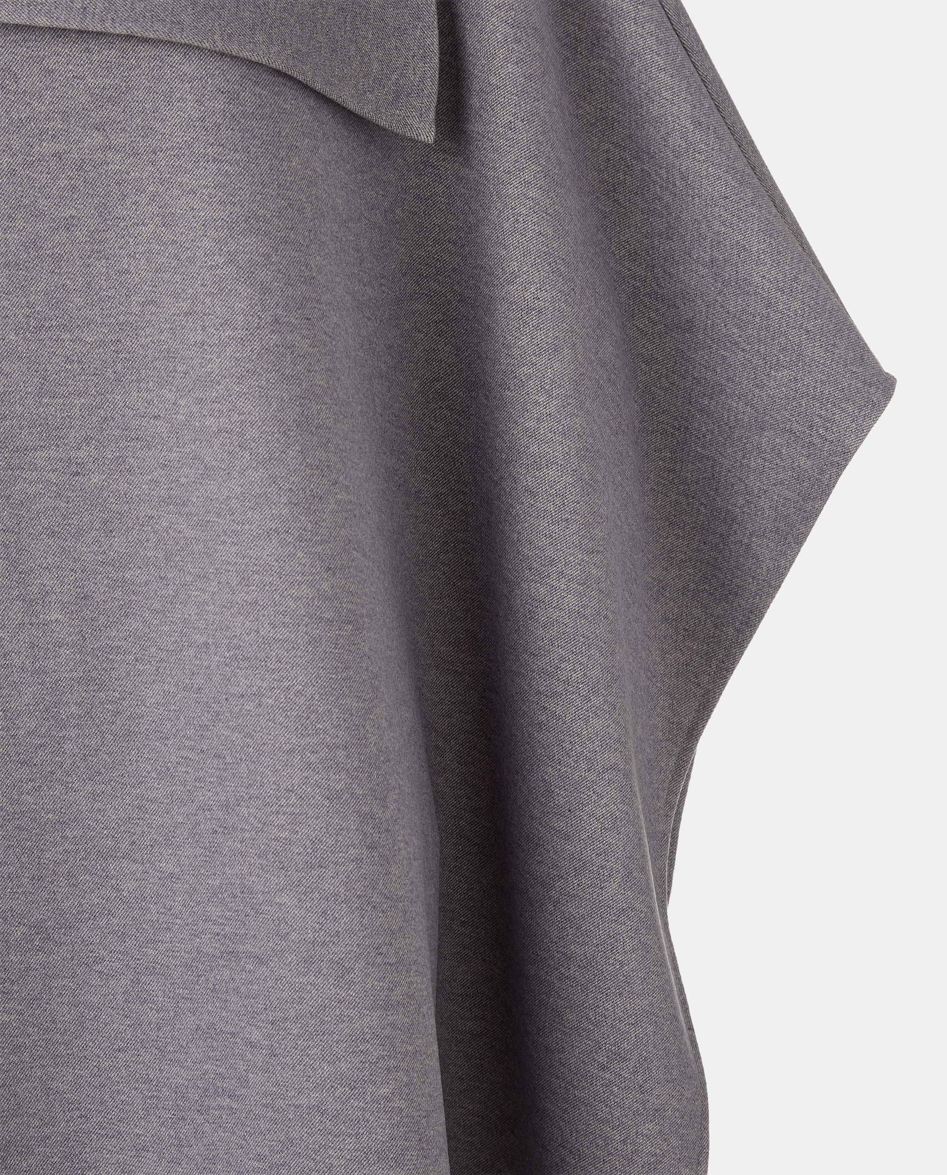 Capa Lisa com Gola Assimétrica Cinzento-5