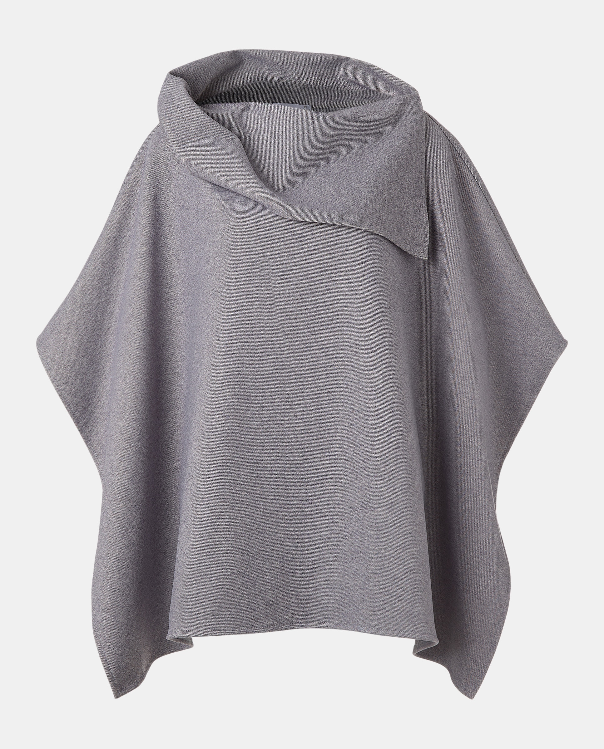 Capa Lisa com Gola Assimétrica Cinzento-4
