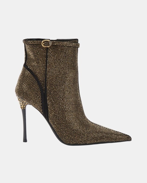 Imagen 0 de Bota de mujer caña baja con tacón fino y brillos