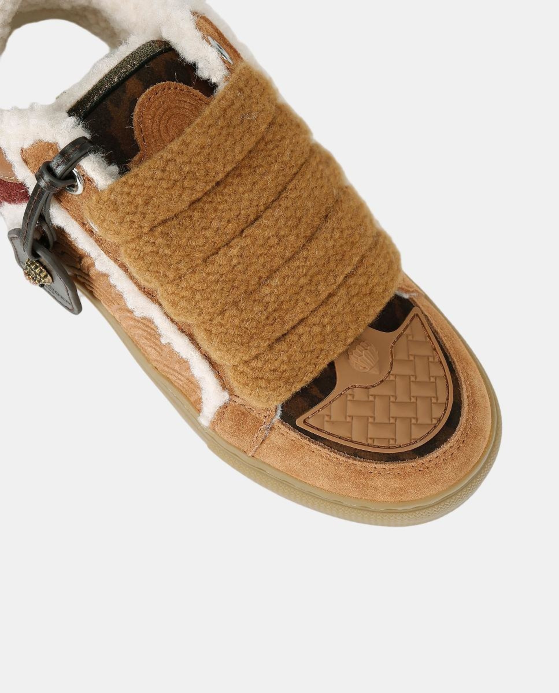 Sapatilhas Southbank Tag com Mistura de Texturas Castanho-chocolate-4