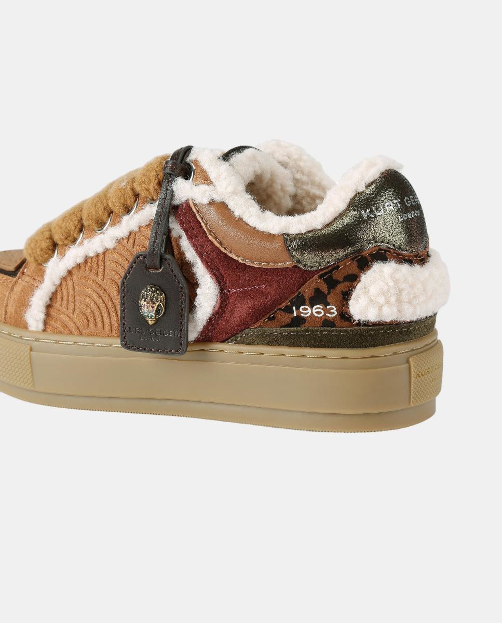 Sapatilhas Southbank Tag com Mistura de Texturas Castanho-chocolate-3