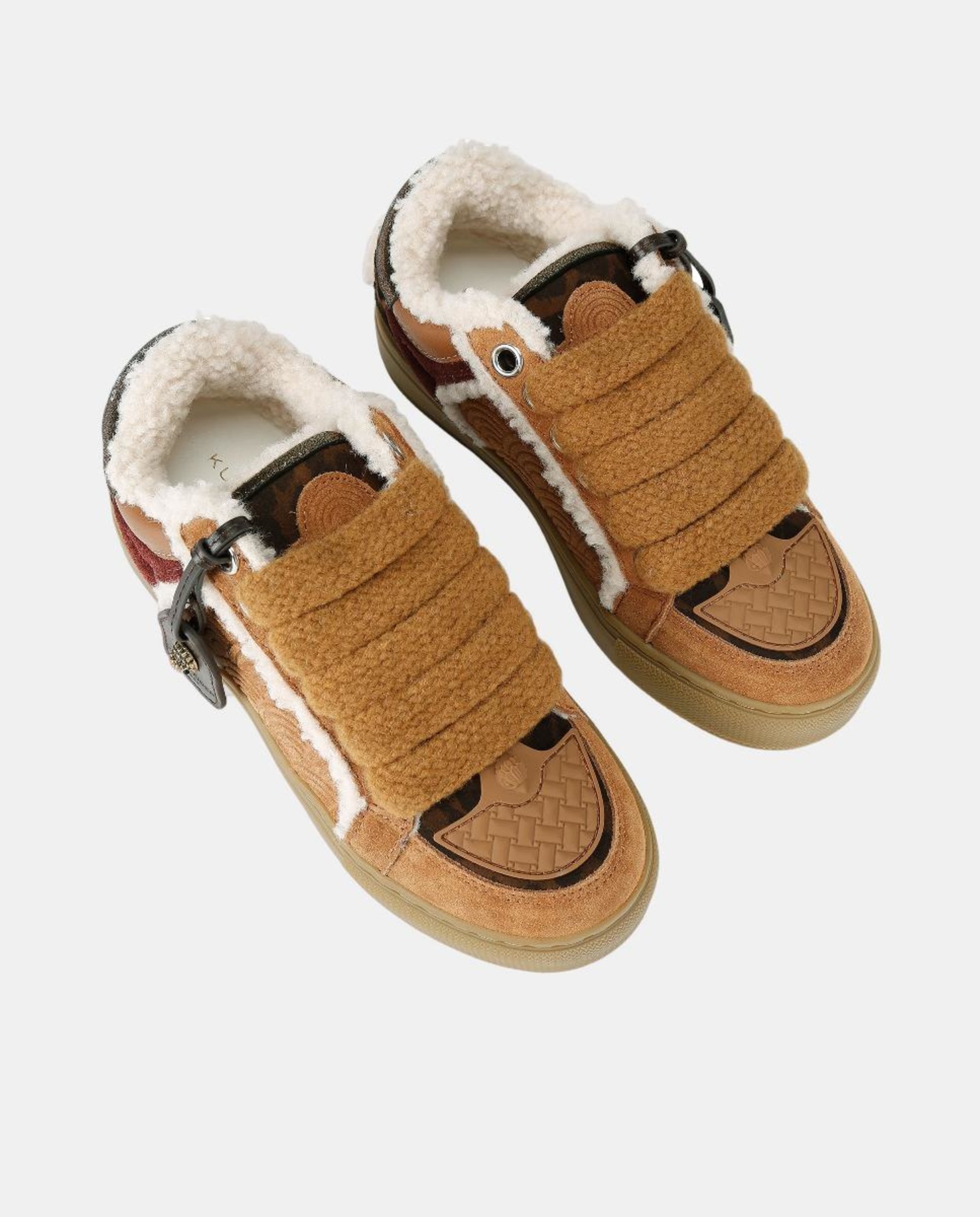 Sapatilhas Southbank Tag com Mistura de Texturas Castanho-chocolate-2