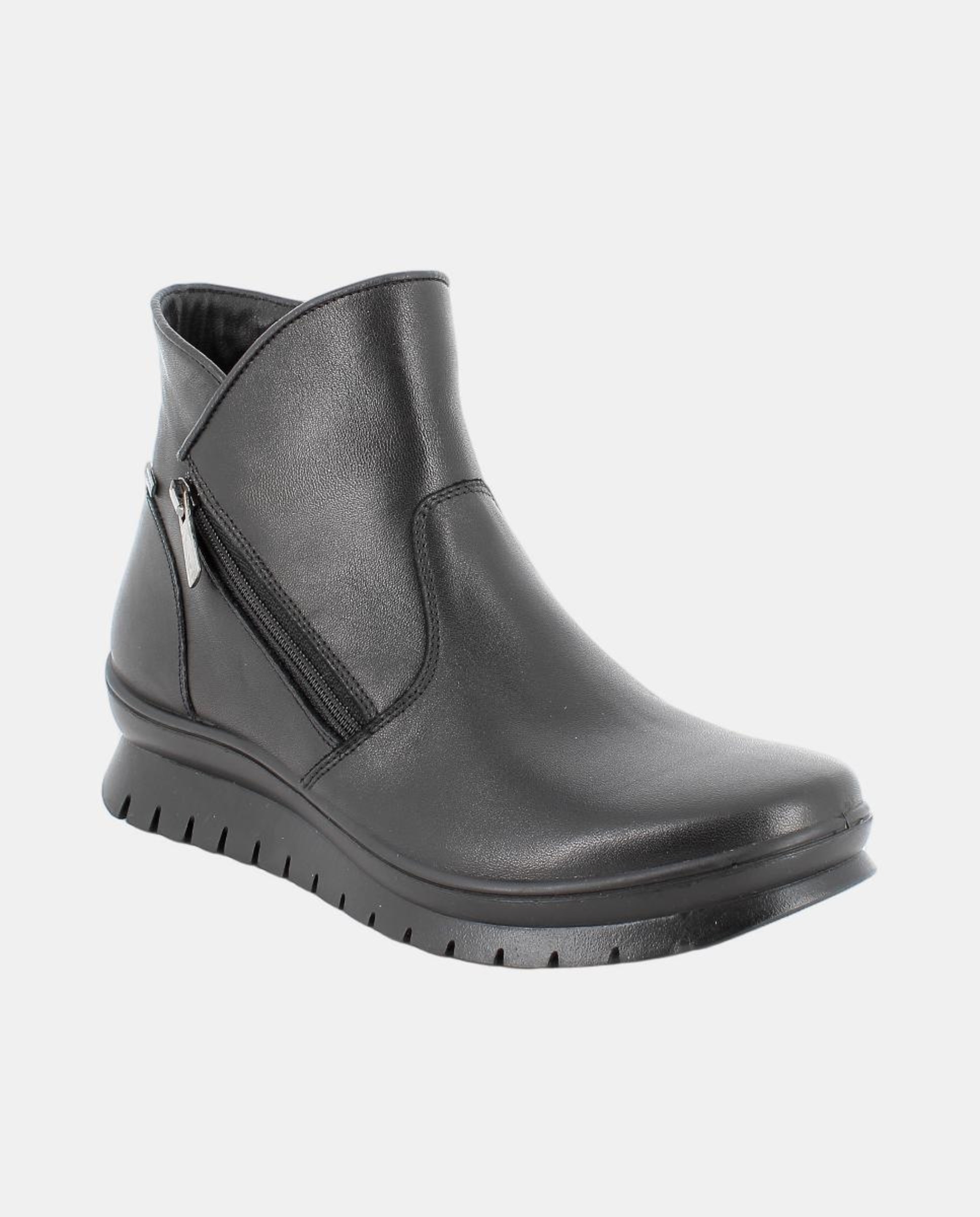 Botins em Pele com Forro Goretex e Fecho de Correr Preto-1