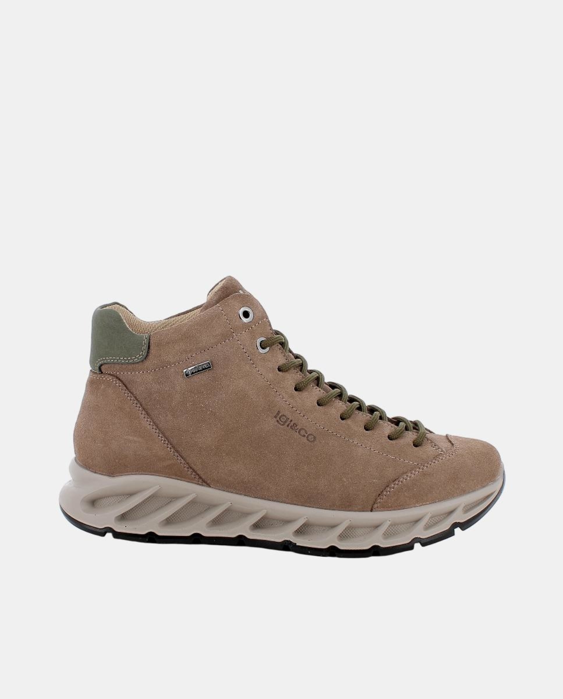 Botins em Camurça com Forro Goretex e Atacadores Castanho taupe-1